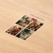 Personalized Family Christmas Photos Acrylic Card アクリル招待状 (レイダウン)