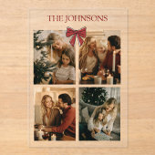 Personalized Family Christmas Photos Acrylic Card アクリル招待状 (正面)