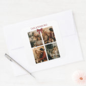 Personalized Family Christmas Photos Candle Label スクエアシール (封筒)
