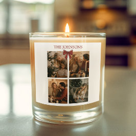 Personalized Family Christmas Photos Candle Label スクエアシール