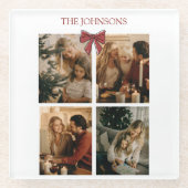 Personalized Family Christmas Photos Coaster ガラスコースター (正面)