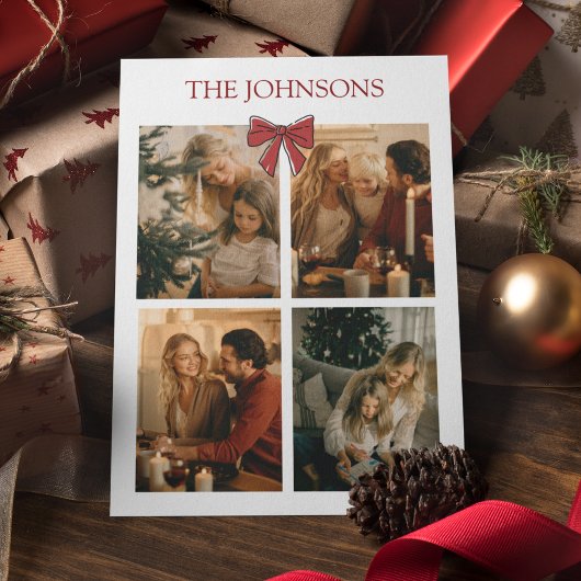 Personalized Family Christmas Photos Collage Card ポストカード