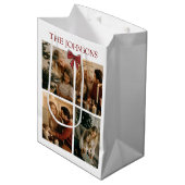 Personalized Family Christmas Photos Gift Bag ミディアムペーパーバッグ (正面アングル)