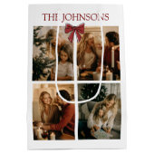 Personalized Family Christmas Photos Gift Bag ミディアムペーパーバッグ (裏面)