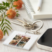 Personalized Family Christmas Photos Keychain キーホルダー (正面右)