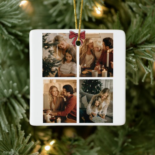 Personalized Family Christmas Photos Ornament セラミックオーナメント (ツリー)