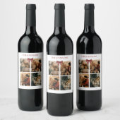 Personalized Family Christmas Photos Wine Label ワインラベル (ボトル)