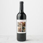 Personalized Family Christmas Photos Wine Label ワインラベル (正面)