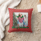 Personalized Family Christmas Stylish Photo クッション (ブランケット)