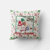 Personalized Family Christmas Stylish Photo クッション (裏面)