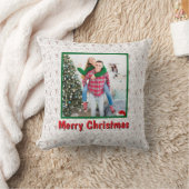 Personalized Family Christmas Stylish Photo クッション (ブランケット)