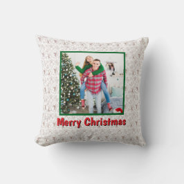 Personalized Family Christmas Stylish Photo クッション