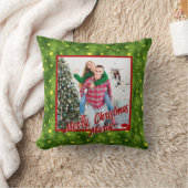 Personalized Family Christmas Stylish Photo クッション (ブランケット)