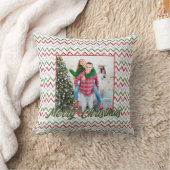 Personalized Family Christmas Stylish Photo クッション (ブランケット)