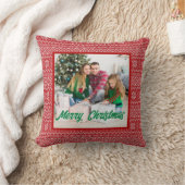Personalized Family Christmas Stylish Photo クッション (ブランケット)