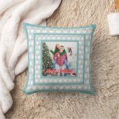 Personalized Family Christmas Stylish Photo クッション (ブランケット)