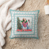 Personalized Family Christmas Stylish Photo クッション (ブランケット)