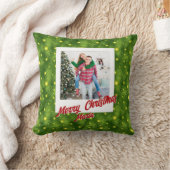 Personalized Family Christmas Stylish Photo  クッション (ブランケット)