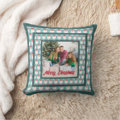 Personalized Family Christmas Stylish Photo クッション (ブランケット)