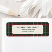 Personalized Family Christmas Tartan Return Addres ラベル (インサイチュ)