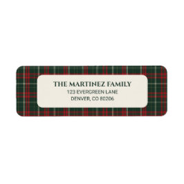 Personalized Family Christmas Tartan Return Addres ラベル