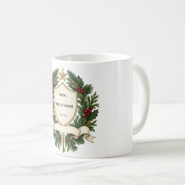 Personalized Family Crest Christmas Mug コーヒーマグカップ