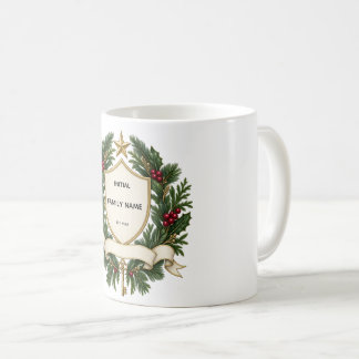 Personalized Family Crest Christmas Mug コーヒーマグカップ
