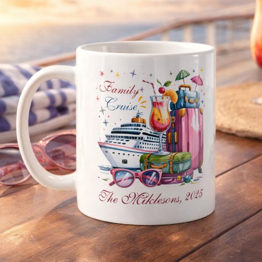 Personalized Family Cruise Name Year コーヒーマグカップ