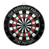 Personalized Family Dartboard Stay Focused Wall  ダーツボード (正面)