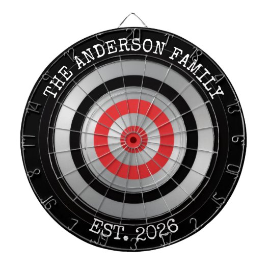 Personalized Family Dartboard Wall Art Sign ダーツボード (正面)