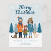 Personalized Family Faces Christmas Custom Photo シーズンポストカード (正面)