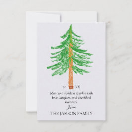 Personalized Family Holiday Card Christmas Tree 出欠カード