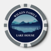 Personalized Family Lake House Reunion ポーカーチップ (正面)