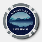 Personalized Family Lake House Reunion ポーカーチップ (裏面)