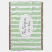 Personalized Family Last Name and Est Year Wedding スローブランケット (正面縦)