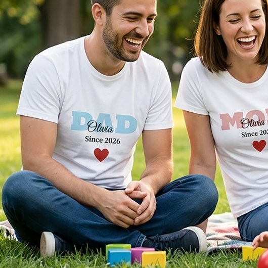 Personalized Family Matching ,mom Dad Baby T-shirt Tシャツ