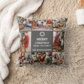 Personalized Family Merry Christmas Photo Collage クッション (ブランケット)