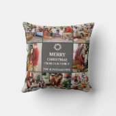 Personalized Family Merry Christmas Photo Collage クッション (裏面)