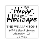 Personalized Family Merry Christmas Return Address セルフインキングスタンプ (デザイン)