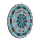 Personalized Family Name and Year Modern Blue ダーツボード (正面左)