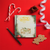 Personalized Family Name Christmas Card, Rustic Pi 招待状