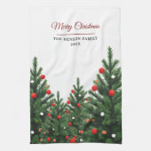 Personalized Family Name Christmas Tree キッチンタオル (縦)