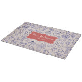 Personalized Family Name Cute Hand Drawn Food カッティングボード (角)