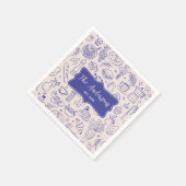 Personalized Family Name Cute Hand Drawn Food スタンダードカクテルナプキン (角)