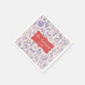 Personalized Family Name Cute Hand Drawn Food スタンダードカクテルナプキン (角)