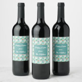 Personalized Family Name Easter Wine Label ワインラベル (ボトル)