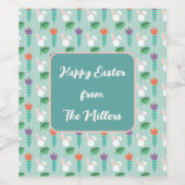Personalized Family Name Easter Wine Label ワインラベル (シングルラベル)
