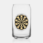 Personalized Family Name Gold Black Dartboard ガラス缶 (正面)