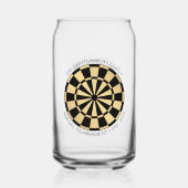 Personalized Family Name Gold Black Dartboard ガラス缶 (裏面)