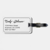 Personalized Family Name in Elegant Script White ラゲッジタグ (裏面横)